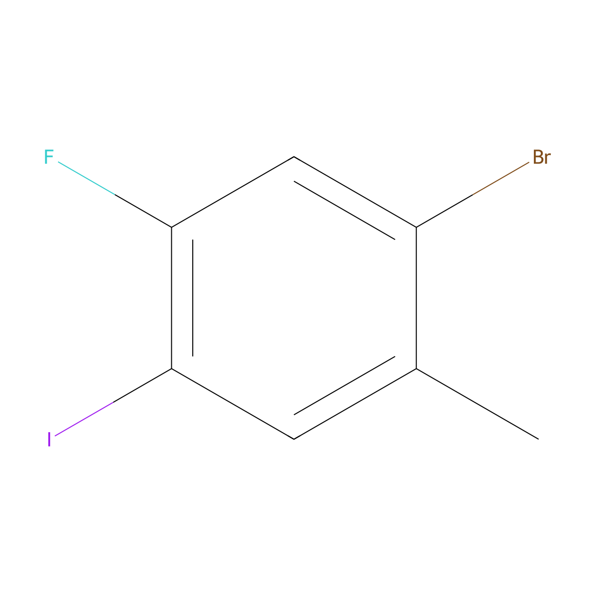 1-Bromo-5-fluoro-4-iodo-2-methylbenzene molecular structure, CAS 677777-56-9