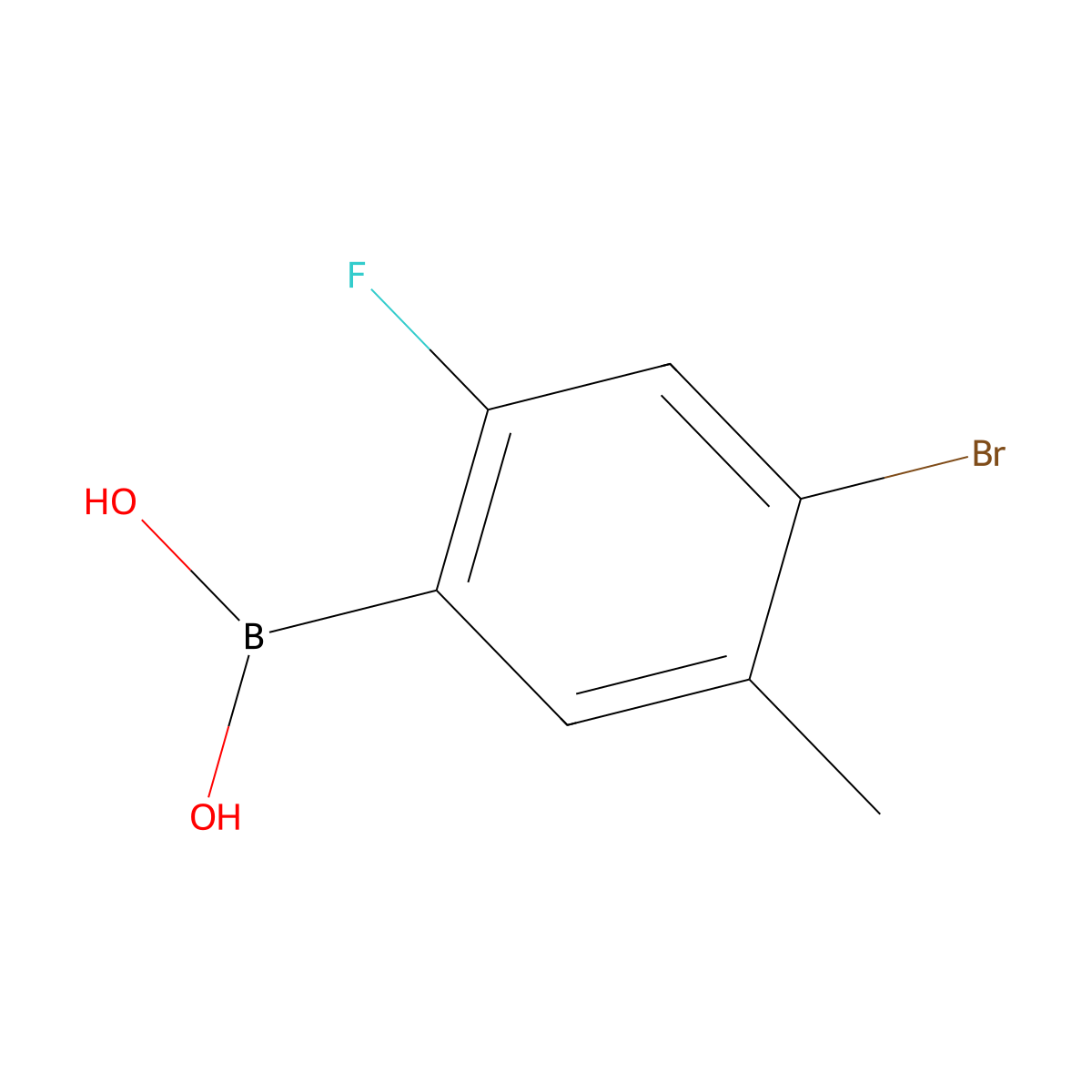 (4-Bromo-2-fluoro-5-methylphenyl)boronic acid molecular structure, CAS 677777-57-0