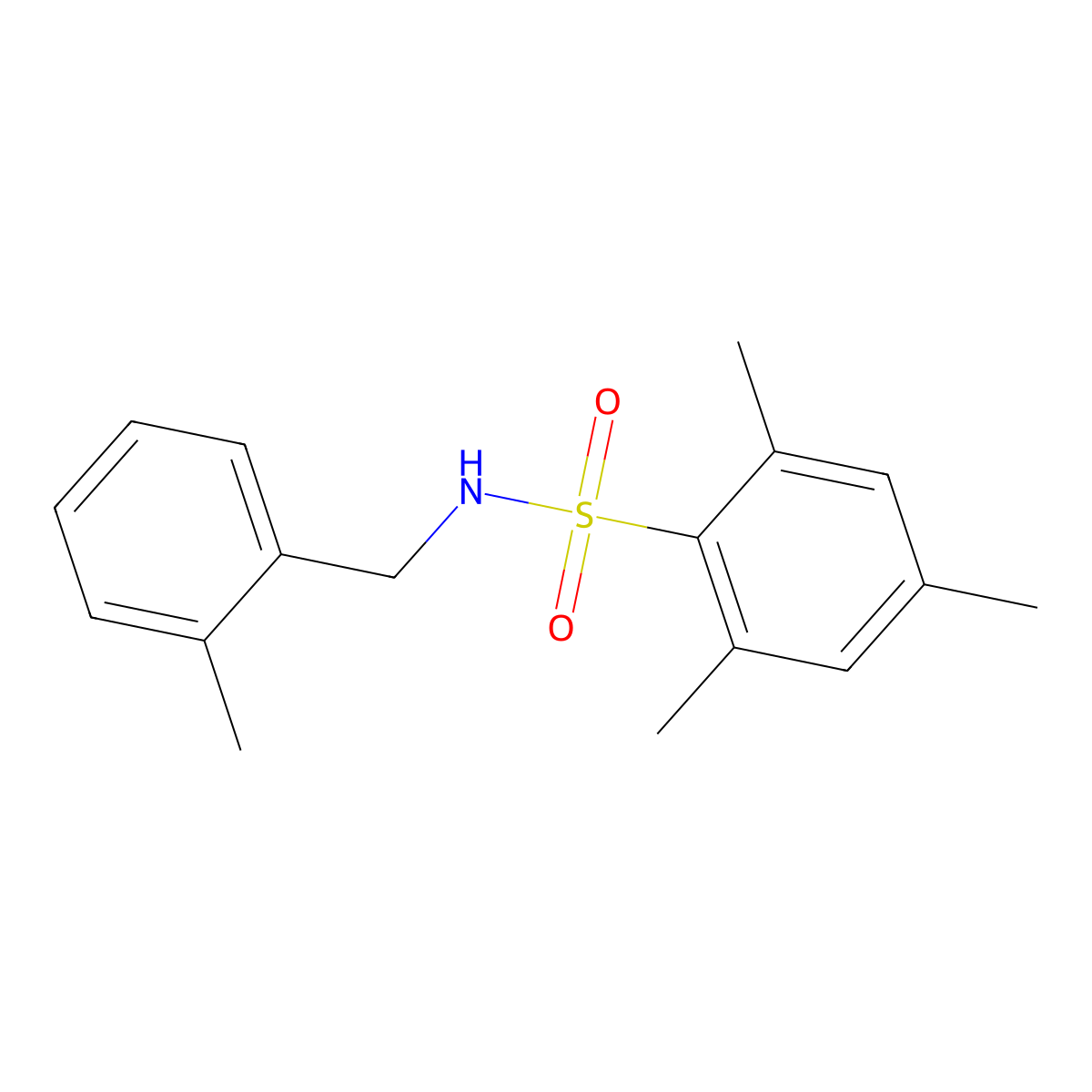 2,4,6-trimethyl-N-(2-methylbenzyl)benzenesulfonamide molecular structure, CAS 677779-64-5