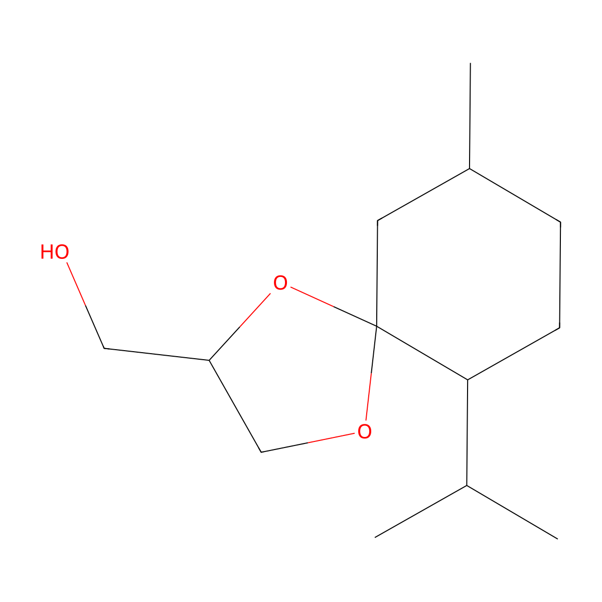 Menthone 1,2-glycerol ketal, (+-)- molecular structure, CAS 67785-70-0