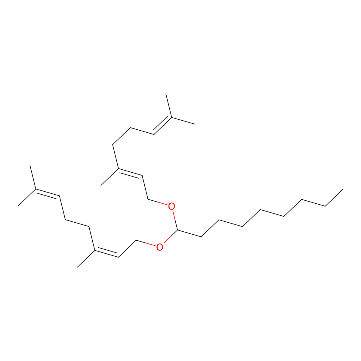 1,1-Bis[(3,7-dimethyl-2,6-octadien-1-yl)oxy]nonane molecular structure, CAS 67785-73-3