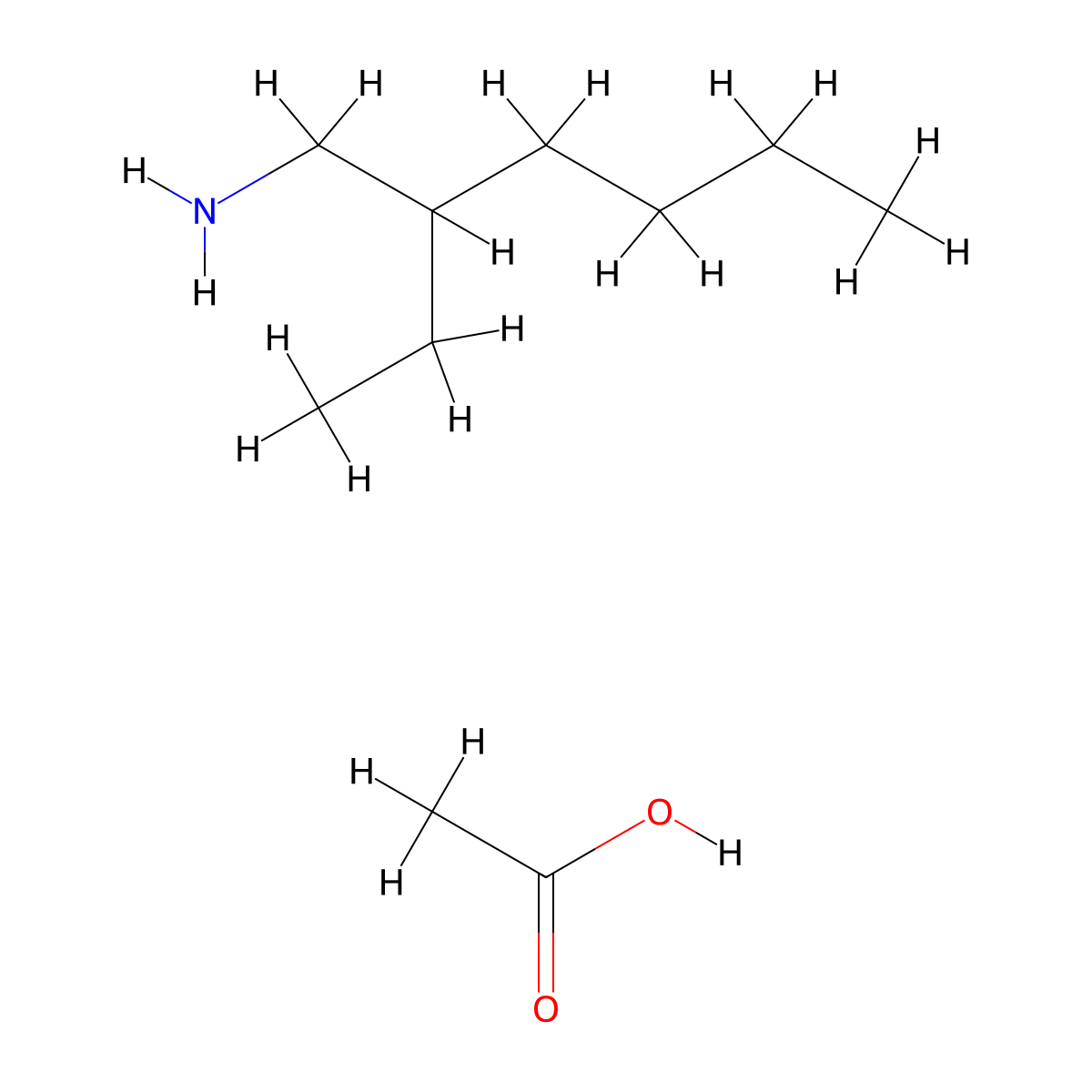 1-Hexanamine, 2-ethyl-, acetate (1:1) molecular structure, CAS 67785-97-1