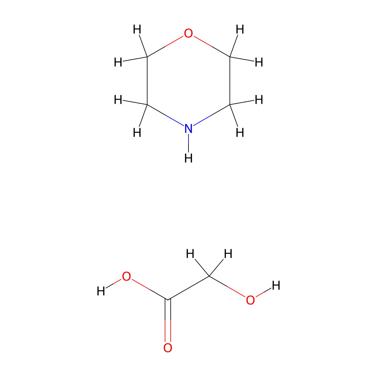 Acetic acid, 2-hydroxy-, compd. with morpholine (1:1) molecular structure, CAS 67785-98-2