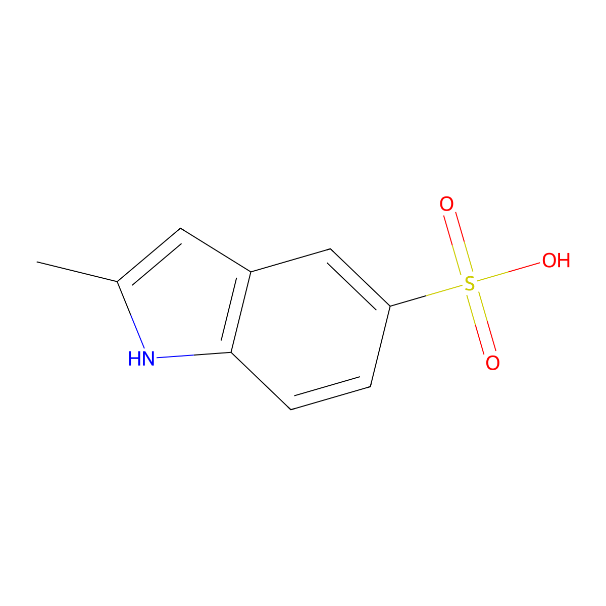 1H-Indole-5-sulfonic acid, 2-methyl- molecular structure, CAS 67786-12-3
