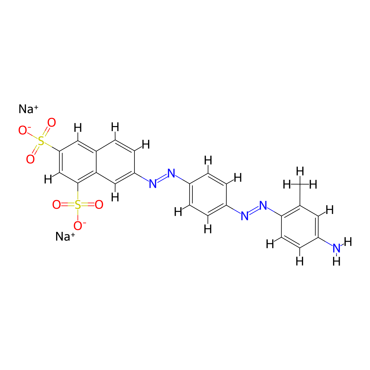 1,3-Naphthalenedisulfonic acid, 7-(2-(4-(2-(4-amino-2-methylphenyl)diazenyl)phenyl)diazenyl)-, sodium salt (1:2) molecular structure, CAS 67786-18-9