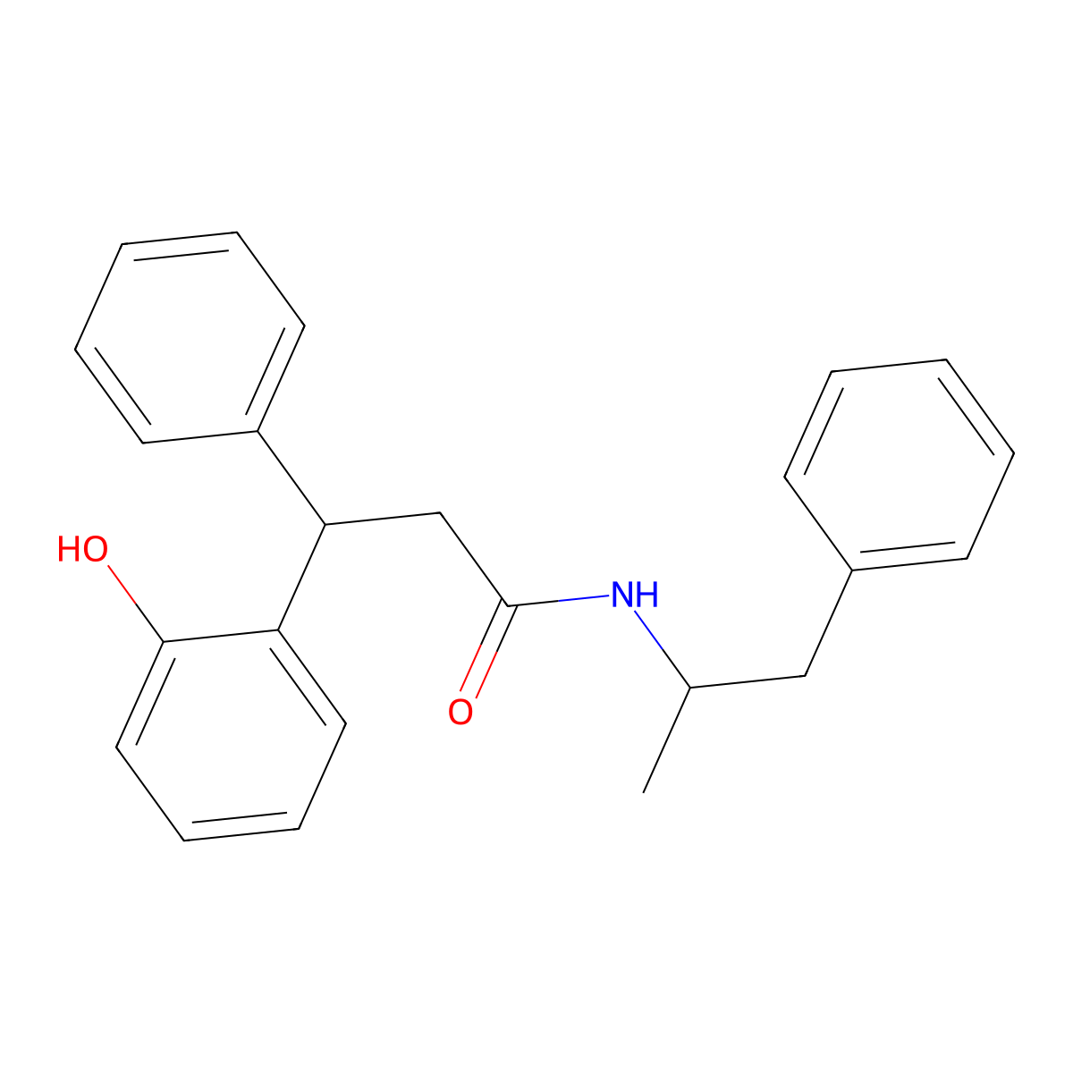 3-(2-hydroxyphenyl)-3-phenyl-N-(1-phenylpropan-2-yl)propanamide molecular structure, CAS 67792-01-2