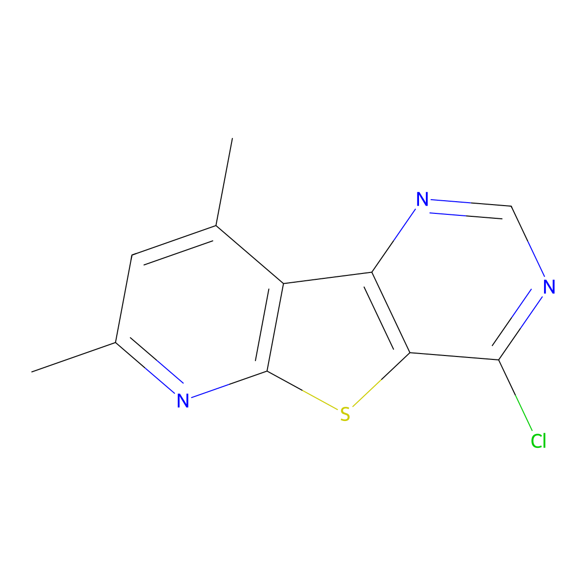 4-Chloro-7,9-dimethylpyrido[3',2':4,5]thieno[3,2-d]pyrimidine molecular structure, CAS 67795-48-6