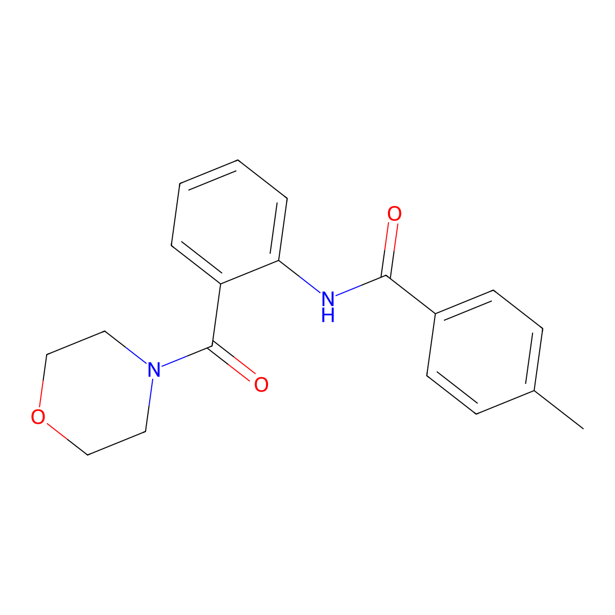 4-methyl-N-[2-(morpholine-4-carbonyl)phenyl]benzamide molecular structure, CAS 67796-14-9