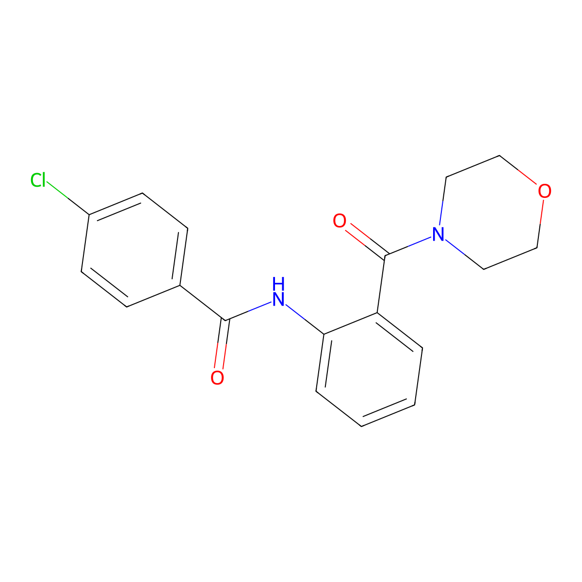 4-chloro-N-[2-(4-morpholinylcarbonyl)phenyl]benzamide molecular structure, CAS 67796-15-0