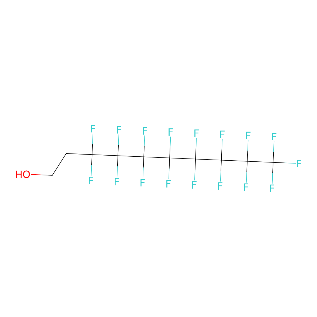 1,1,2,2-Tetrahydroperfluoro-1-decanol molecular structure, CAS 678-39-7