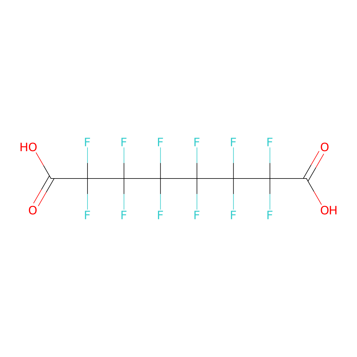 2,2,3,3,4,4,5,5,6,6,7,7-Dodecafluorooctanedioic acid molecular structure, CAS 678-45-5