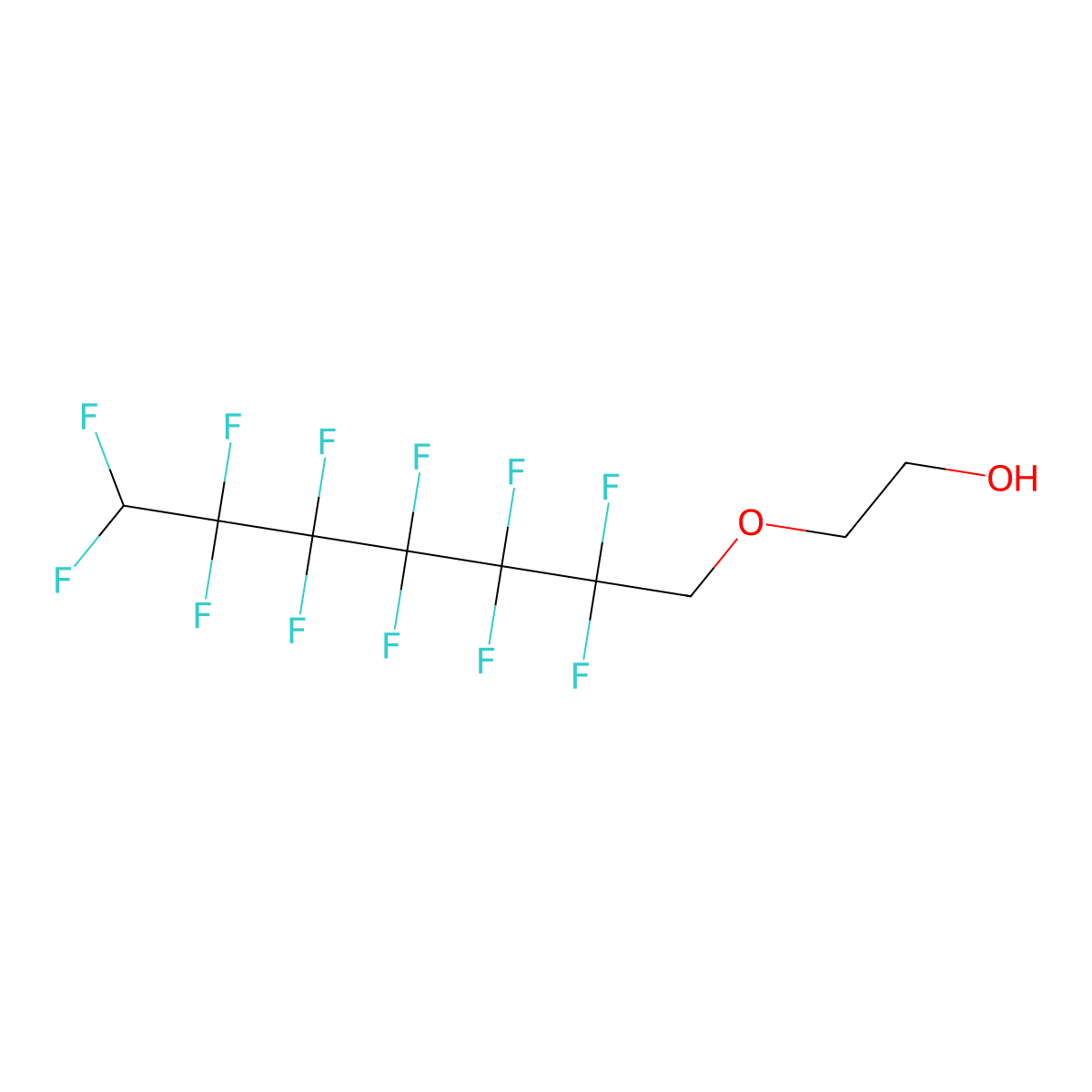2-(1H,1H,7H-Perfluoroheptoxy)ethanol molecular structure, CAS 678-51-3