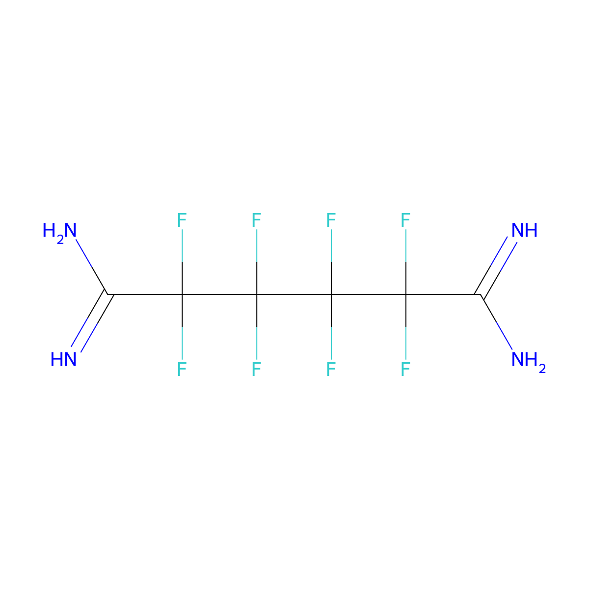 (1z,6z)-2,2,3,3,4,4,5,5-Octafluorohexanediimidamide molecular structure, CAS 678-57-9