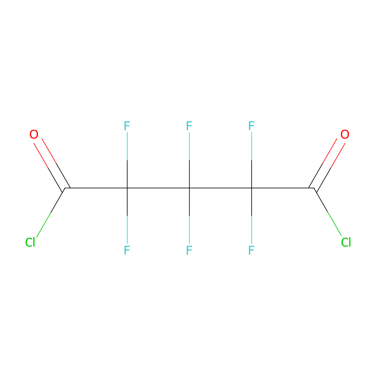 Pentanedioyl dichloride, 2,2,3,3,4,4-hexafluoro- molecular structure, CAS 678-77-3