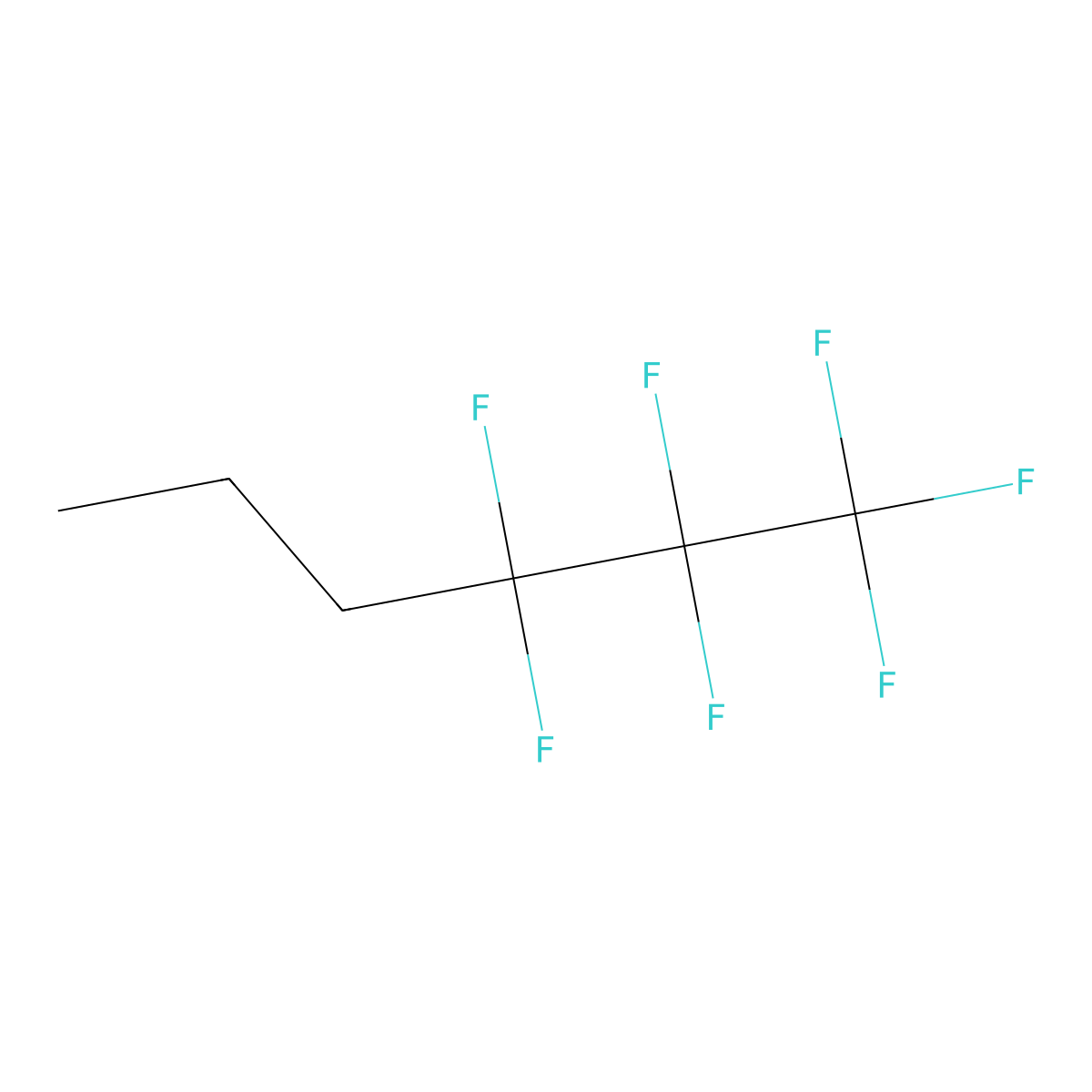 1,1,1,2,2,3,3-Heptafluorohexane molecular structure, CAS 678-98-8