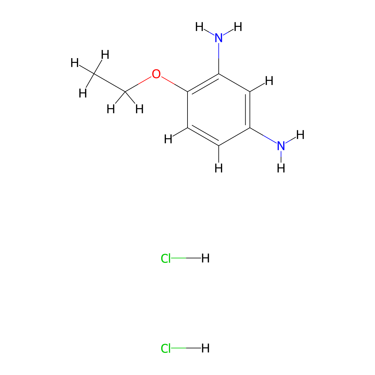 1,3-Benzenediamine, 4-ethoxy-, hydrochloride (1:2) molecular structure, CAS 67801-06-3