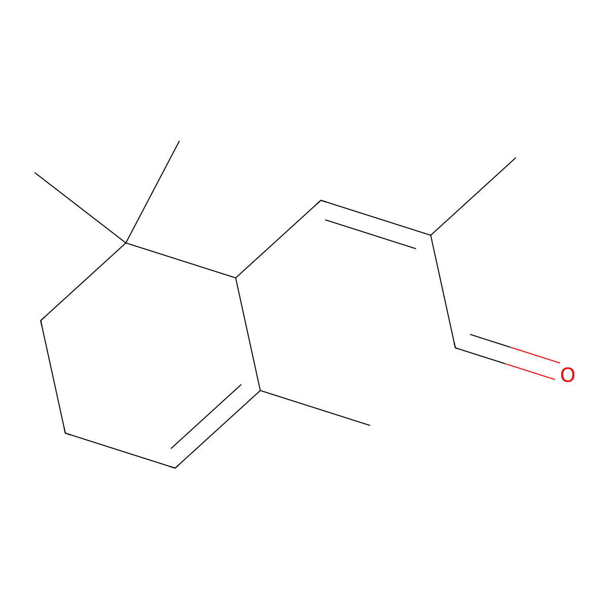 2-Propenal, 2-methyl-3-(2,6,6-trimethyl-2-cyclohexen-1-yl)- molecular structure, CAS 67801-14-3