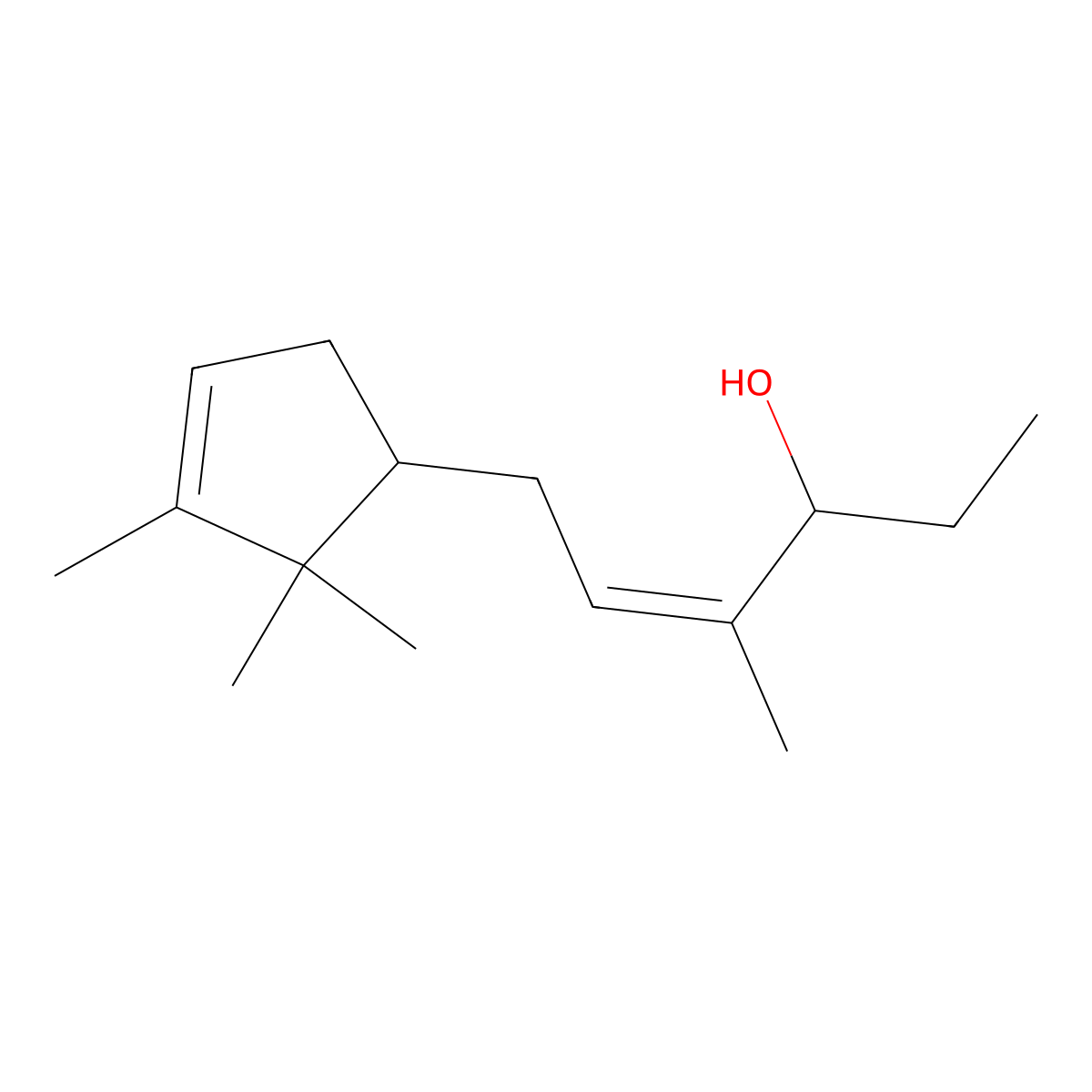 4-Hexen-3-ol, 4-methyl-6-(2,2,3-trimethyl-3-cyclopenten-1-yl)- molecular structure, CAS 67801-19-8