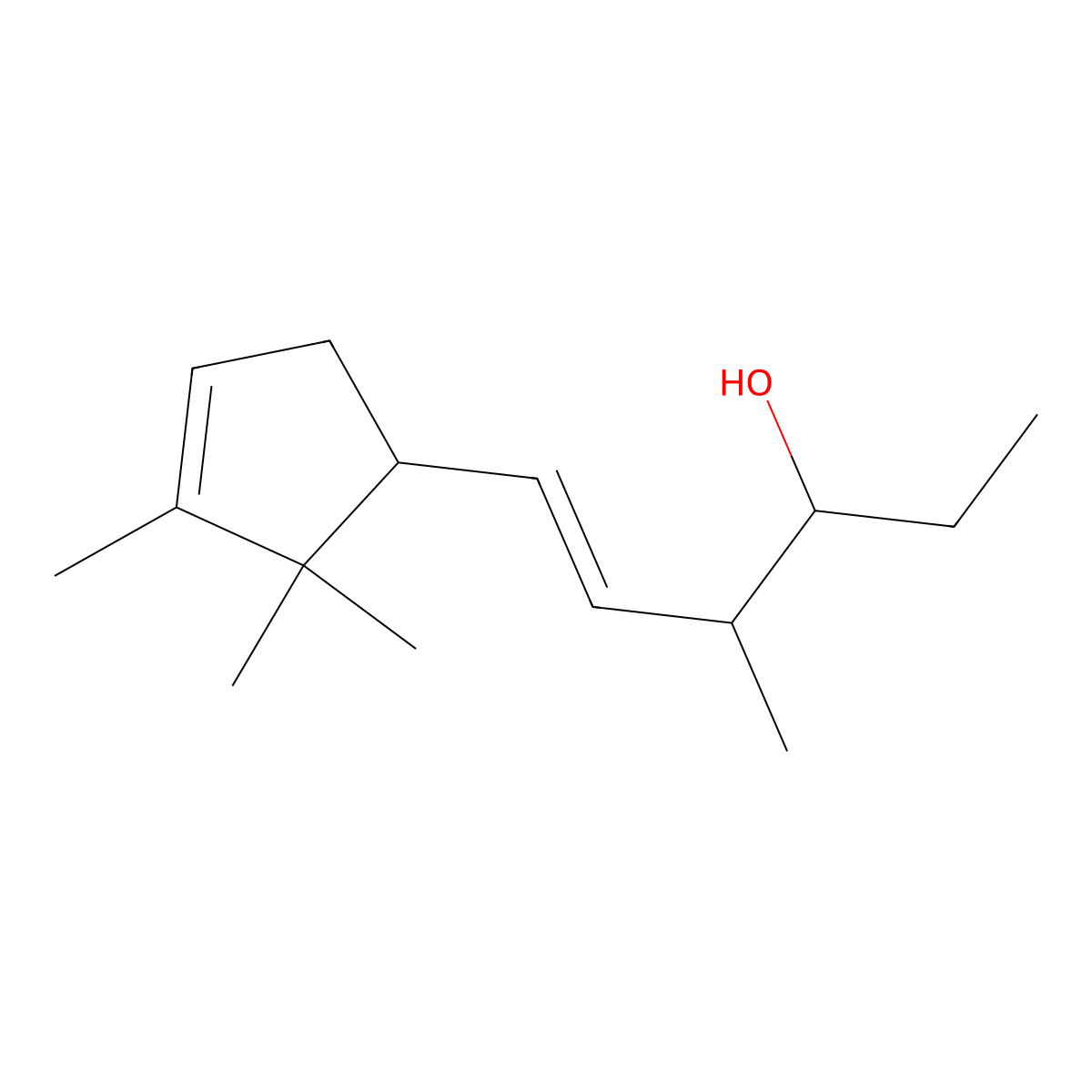5-Hexen-3-ol, 4-methyl-6-(2,2,3-trimethyl-3-cyclopenten-1-yl)- molecular structure, CAS 67801-25-6
