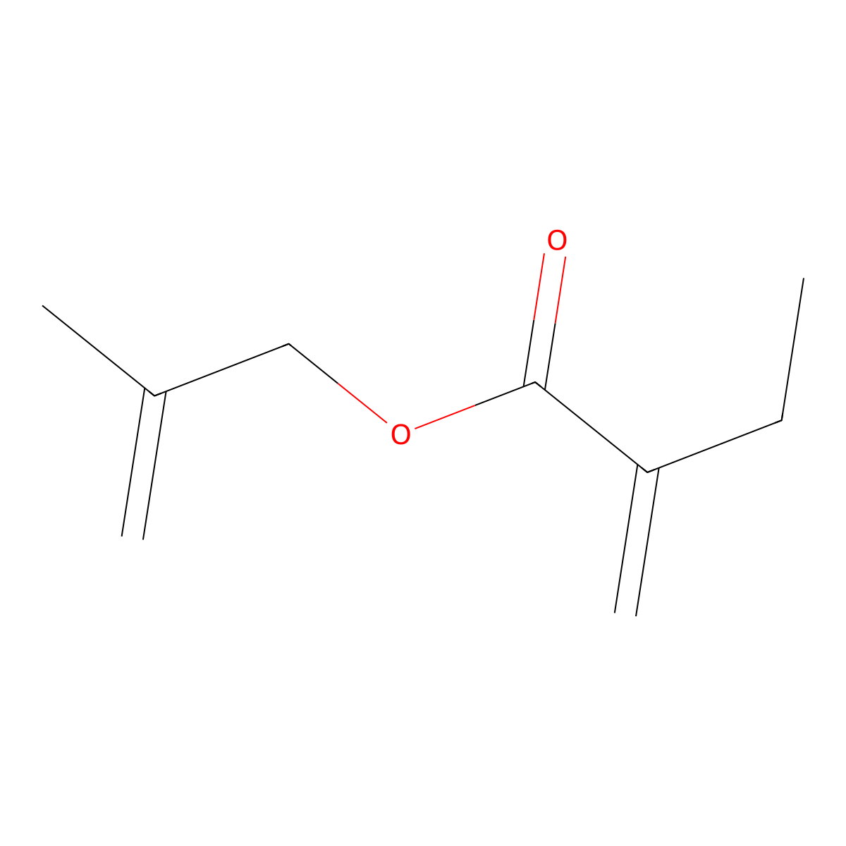 Butanoic acid, 2-methylene-, 2-methyl-2-propen-1-yl ester molecular structure, CAS 67801-28-9