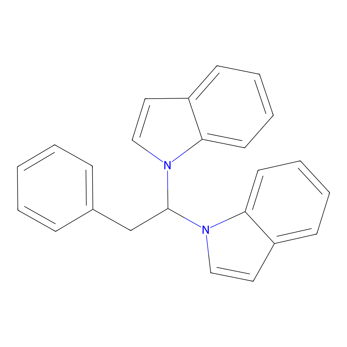 1H-Indole, 1,1'-(2-phenylethylidene)bis- molecular structure, CAS 67801-37-0