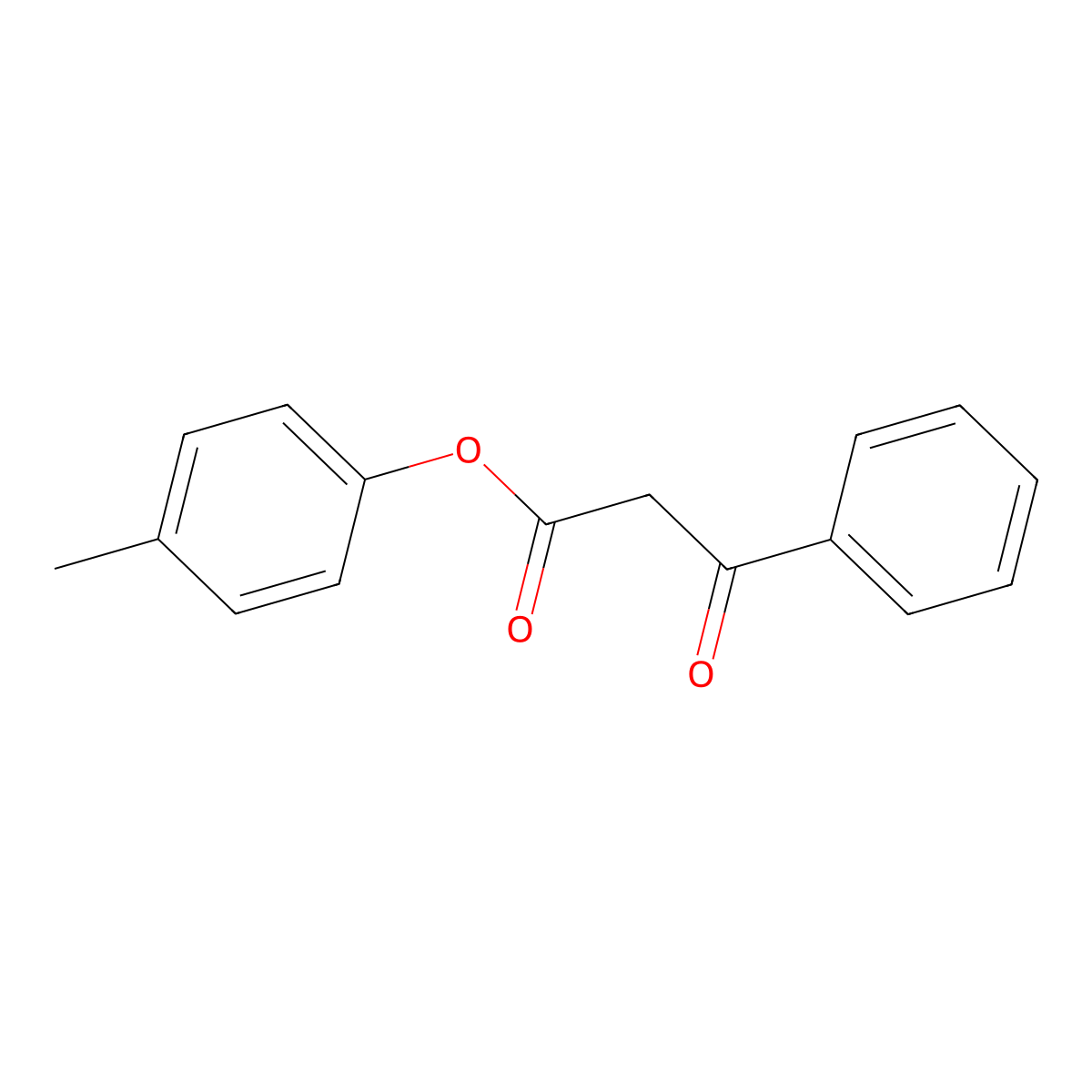 Benzenepropanoic acid, beta-oxo-, 4-methylphenyl ester molecular structure, CAS 67801-43-8