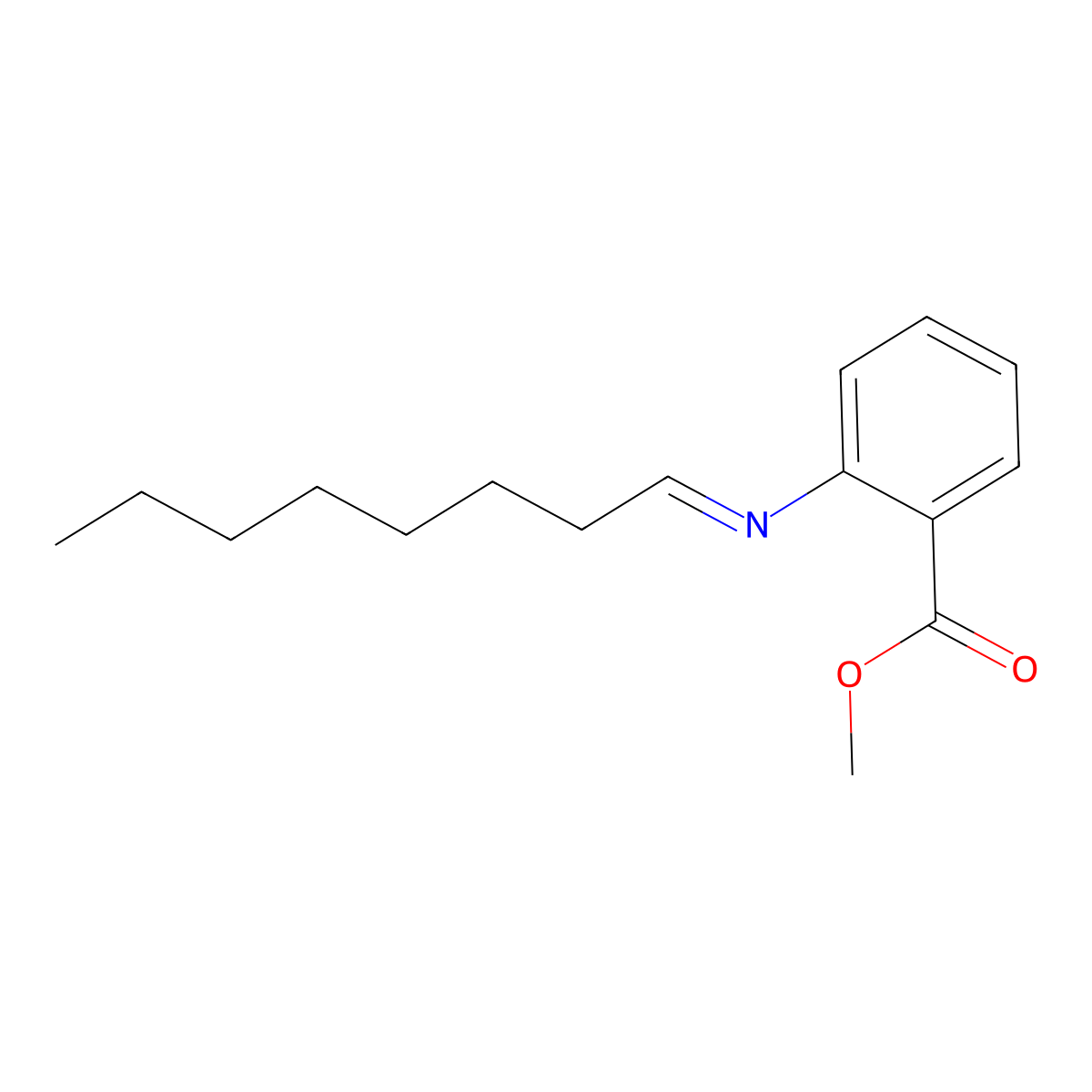 Benzoic acid, 2-(octylideneamino)-, methyl ester molecular structure, CAS 67801-44-9