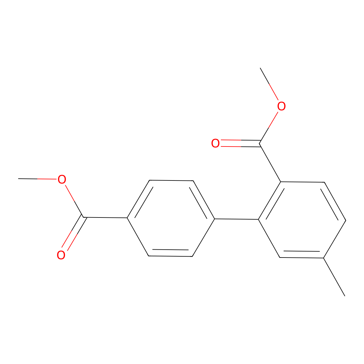 [1,1'-Biphenyl]-2,4'-dicarboxylic acid, 5-methyl-, 2,4'-dimethyl ester molecular structure, CAS 67801-56-3