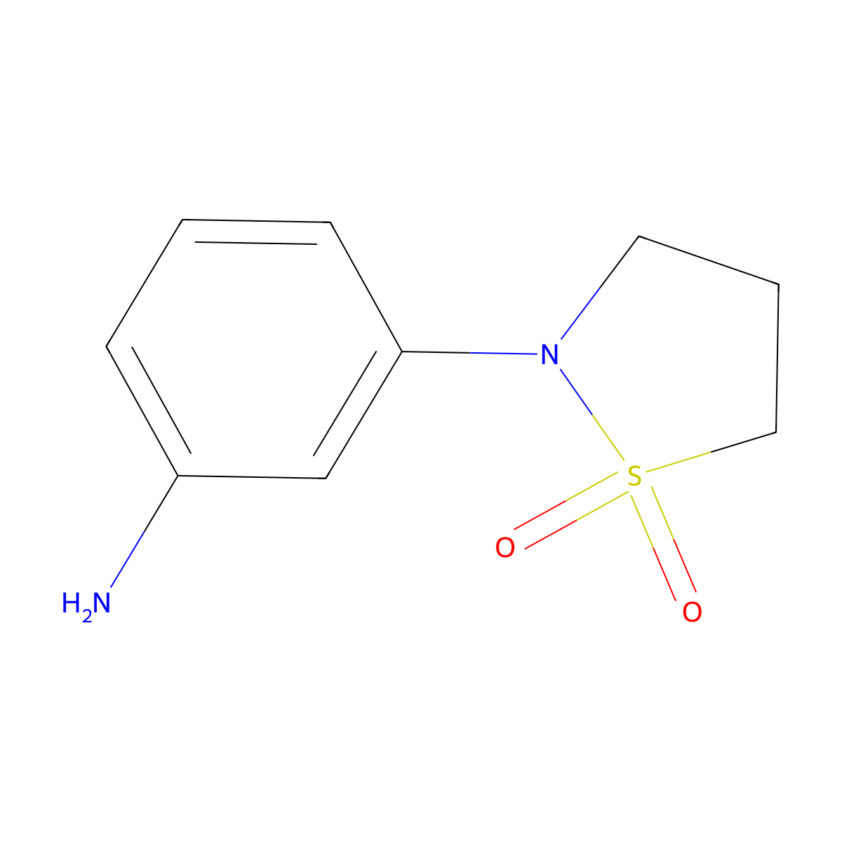 2-(3-Aminophenyl)-1,2-thiazolidine-1,1-dione molecular structure, CAS 67804-53-9