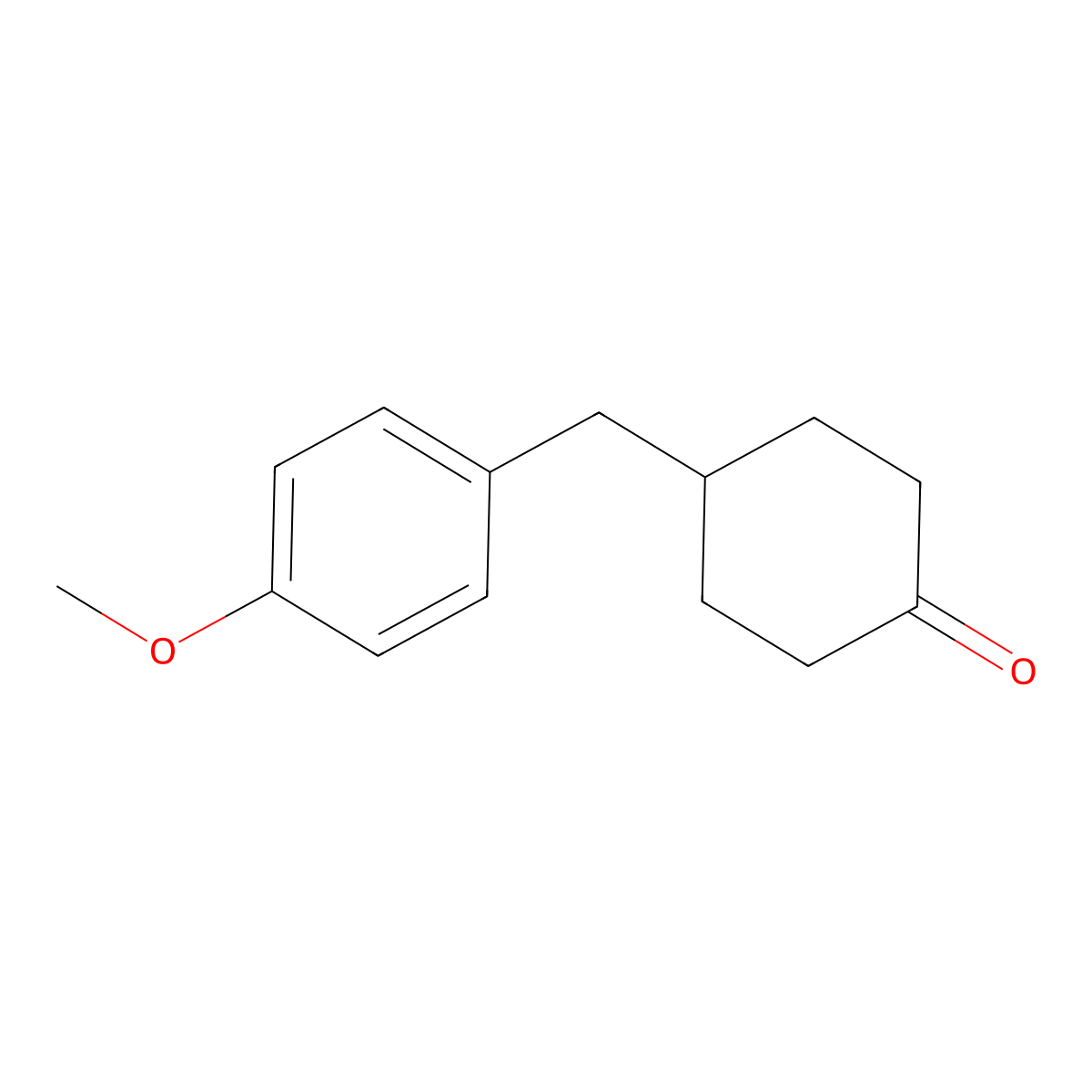 4-[(4-Methoxyphenyl)methyl]cyclohexan-1-one molecular structure, CAS 67807-29-8