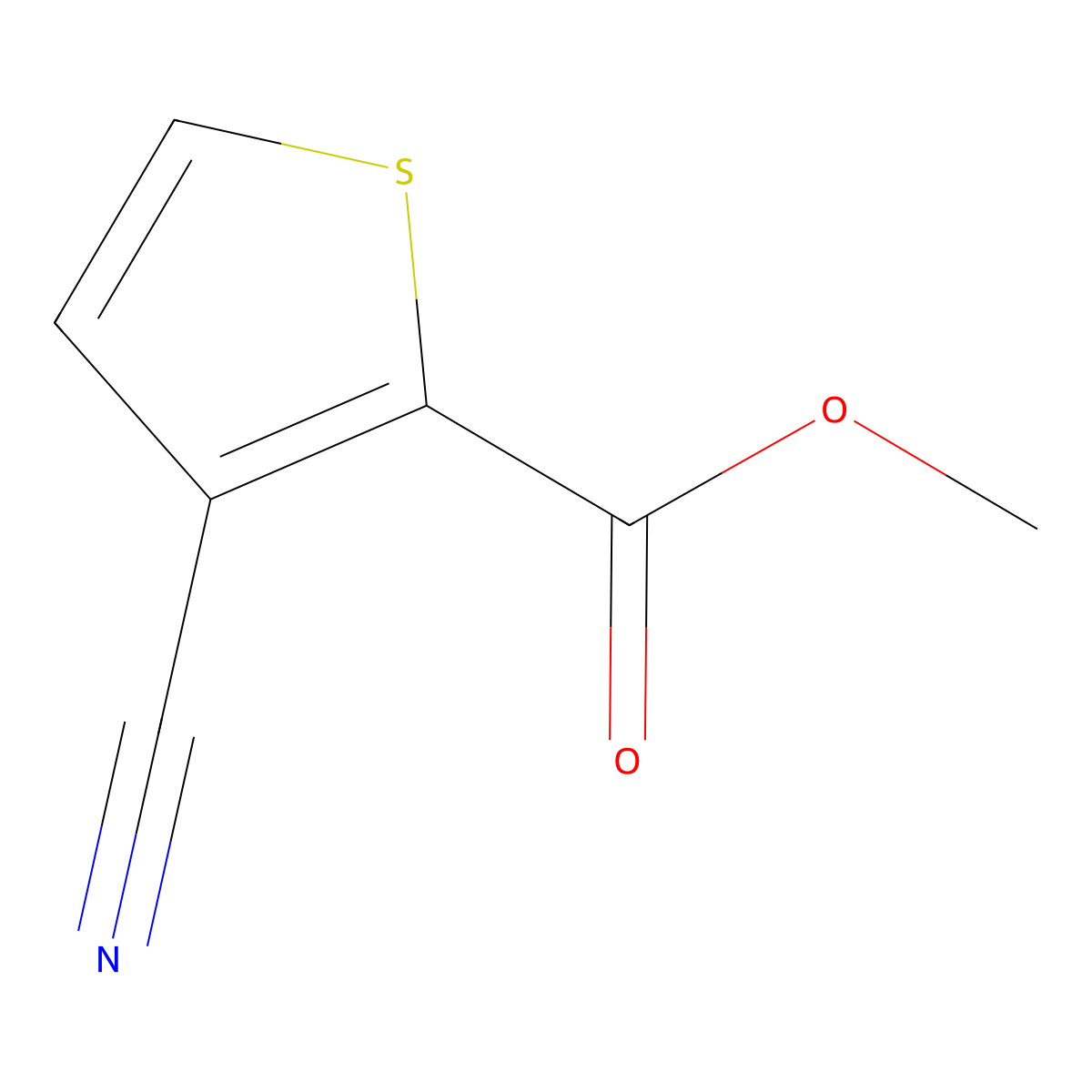 Methyl 3-cyanothiophene-2-carboxylate molecular structure, CAS 67808-31-5
