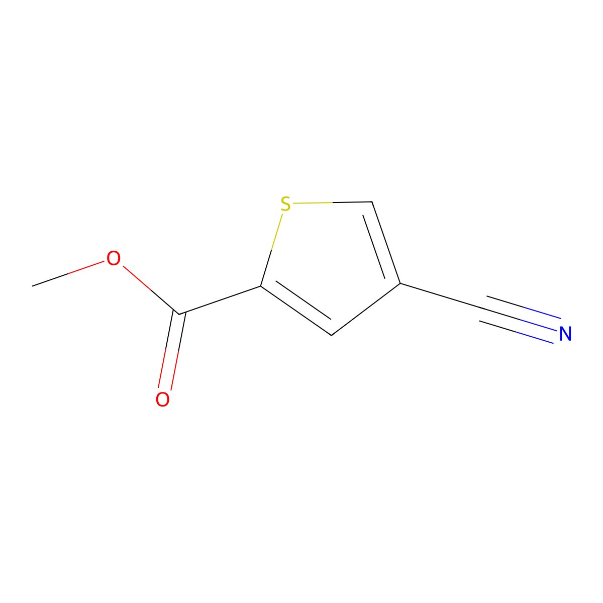 Methyl 4-cyanothiophene-2-carboxylate molecular structure, CAS 67808-33-7