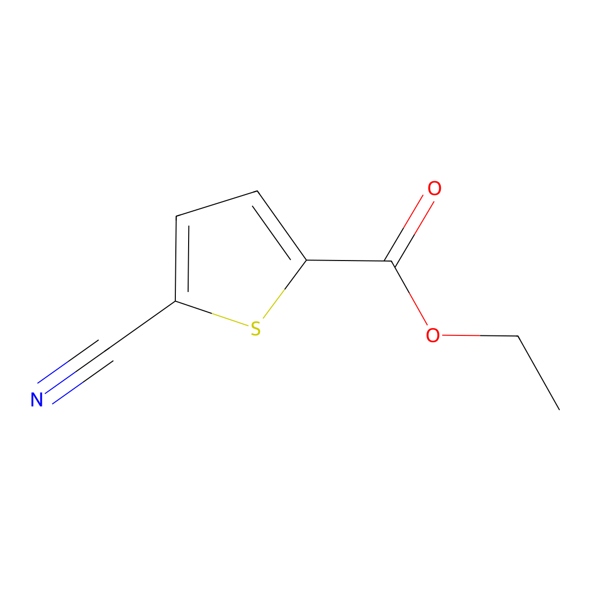 Ethyl 5-cyanothiophene-2-carboxylate molecular structure, CAS 67808-35-9