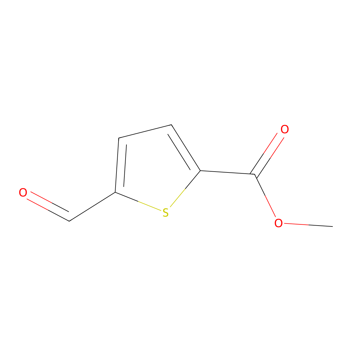 Methyl 5-formylthiophene-2-carboxylate molecular structure, CAS 67808-64-4