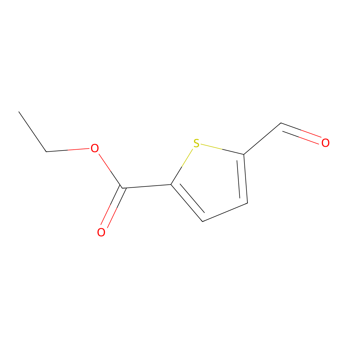 Ethyl 5-formylthiophene-2-carboxylate molecular structure, CAS 67808-65-5