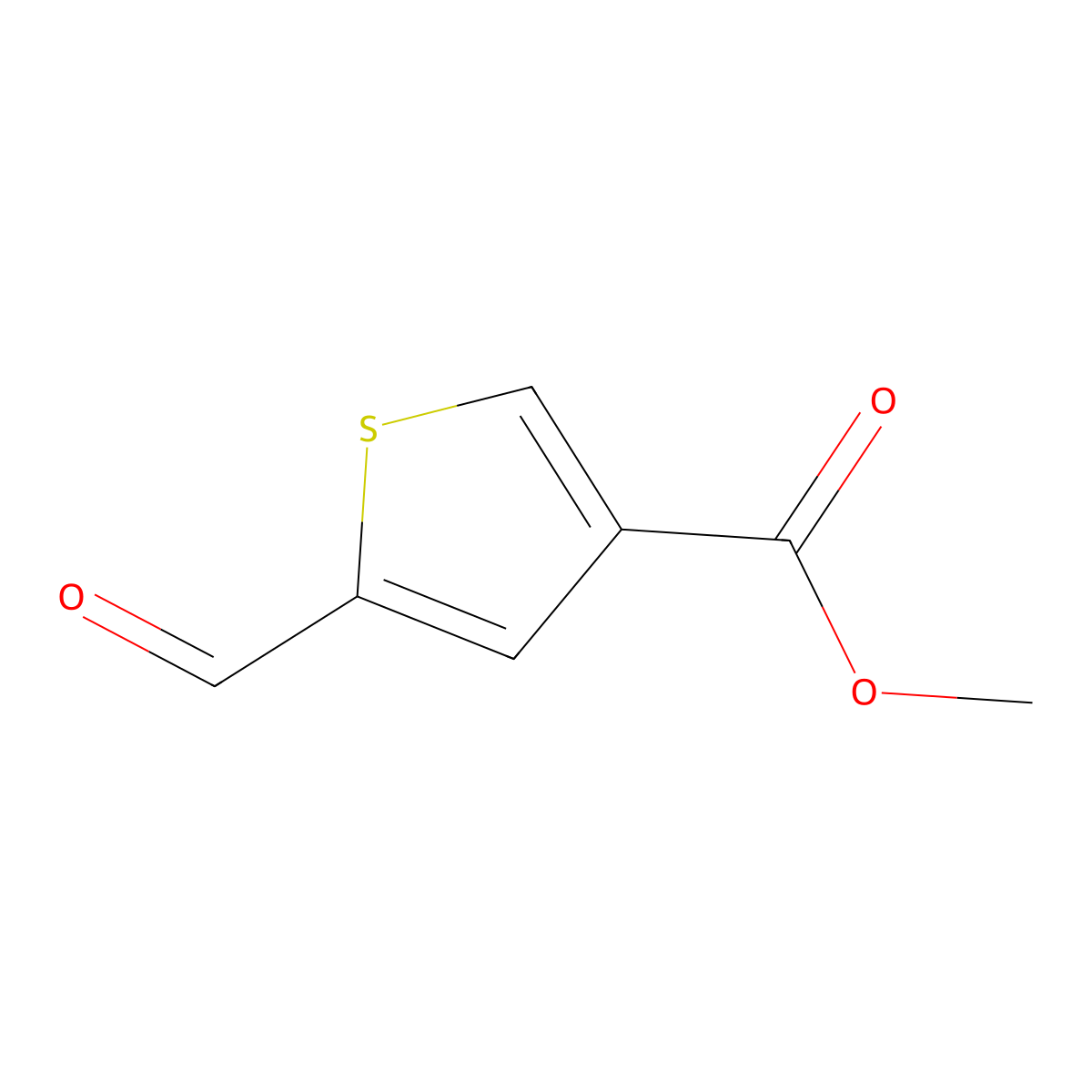 Methyl 5-formylthiophene-3-carboxylate molecular structure, CAS 67808-66-6