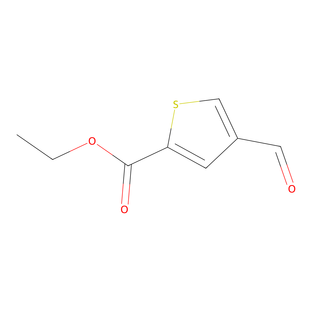 Ethyl 4-formylthiophene-2-carboxylate molecular structure, CAS 67808-69-9
