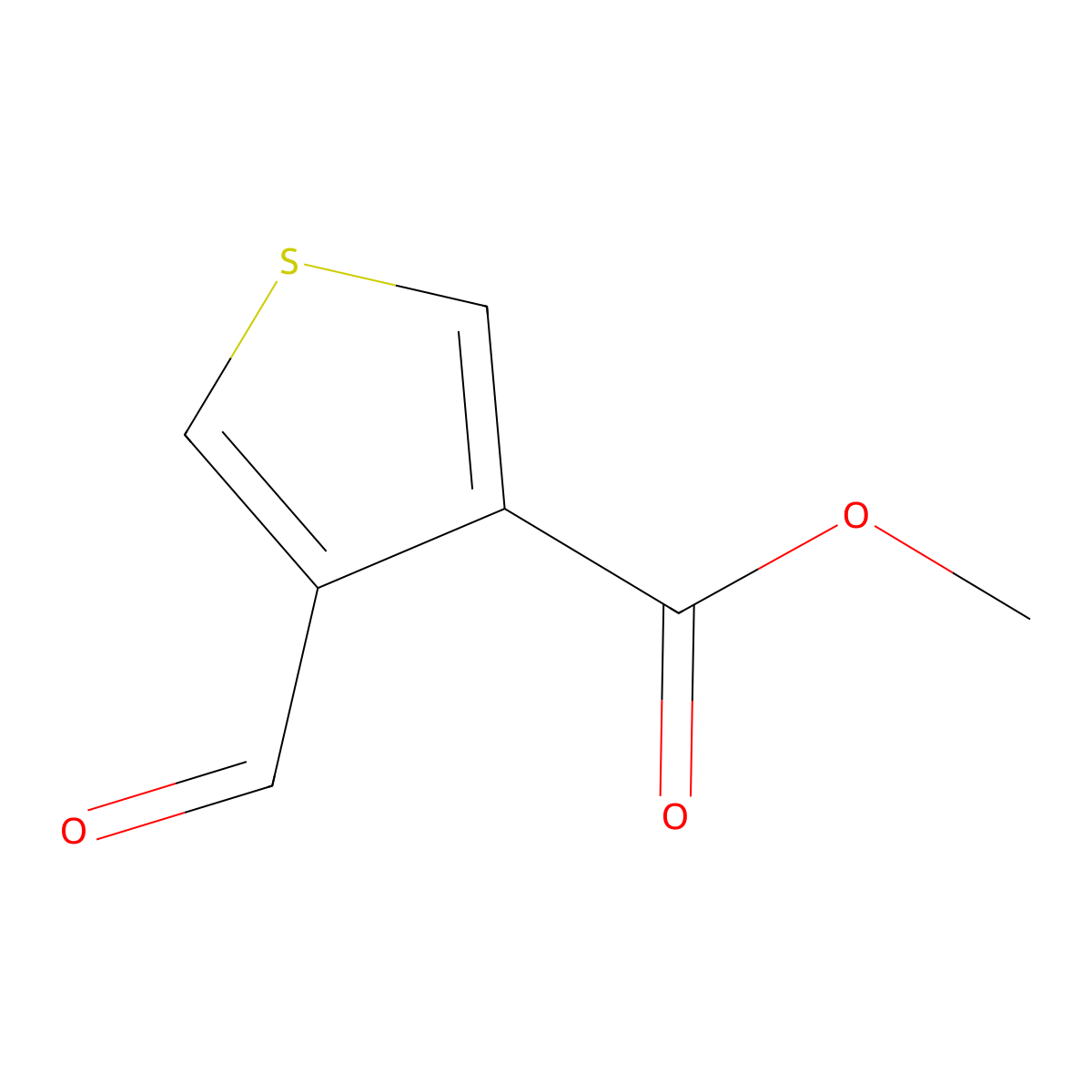 Methyl 4-formylthiophene-3-carboxylate molecular structure, CAS 67808-73-5