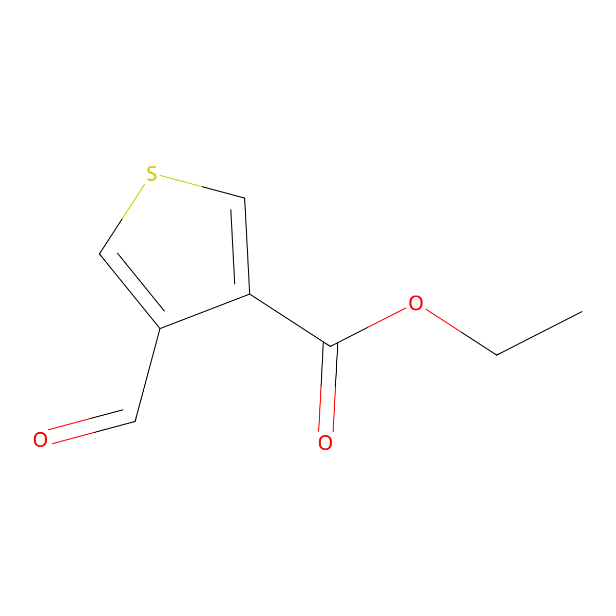 Ethyl 4-formylthiophene-3-carboxylate molecular structure, CAS 67808-74-6