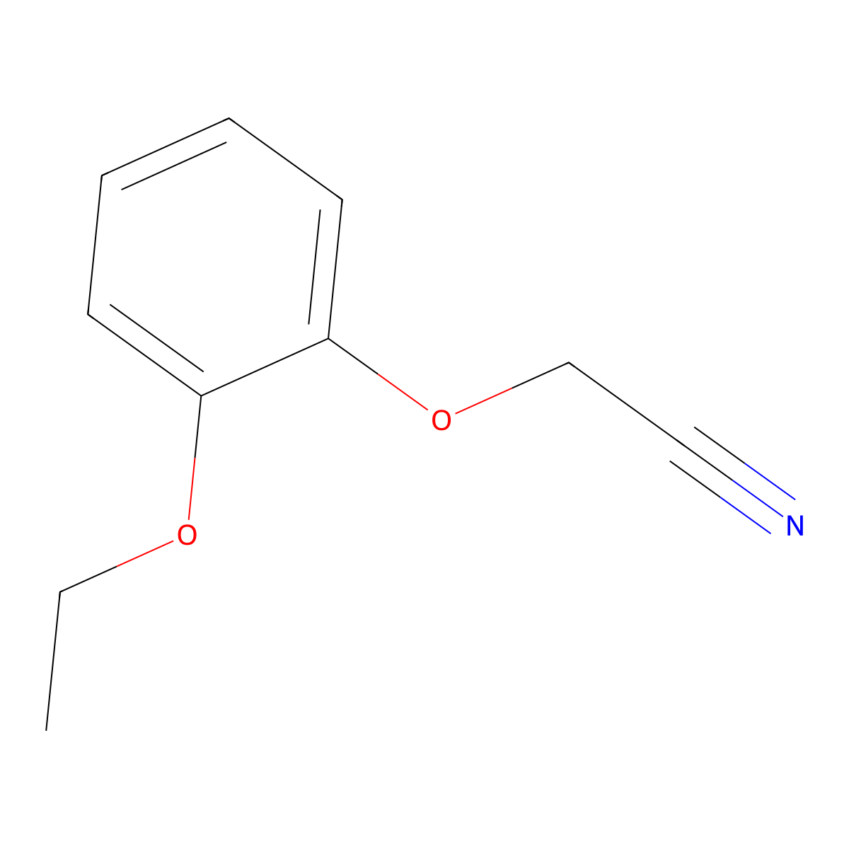 (2-Ethoxyphenoxy)acetonitrile molecular structure, CAS 6781-16-4