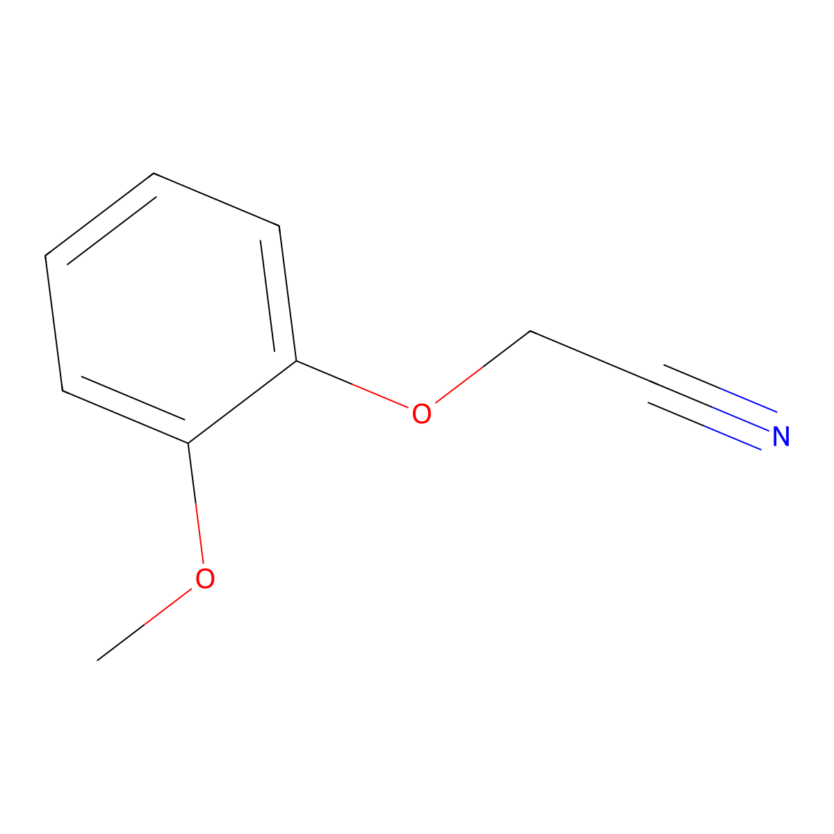 (2-Methoxyphenoxy)acetonitrile molecular structure, CAS 6781-29-9