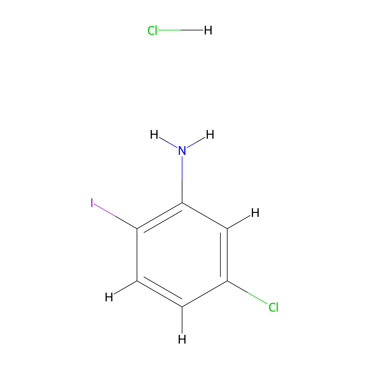 5-Chloro-2-iodoaniline hydrochloride molecular structure, CAS 6781-33-5