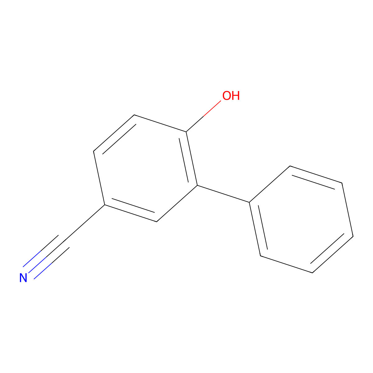 6-Hydroxy-[1,1'-biphenyl]-3-carbonitrile molecular structure, CAS 6781-76-6
