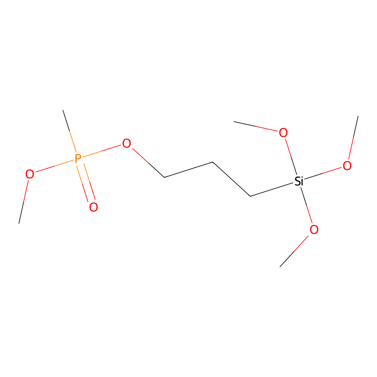 Phosphonic acid, P-methyl-, methyl 3-(trimethoxysilyl)propyl ester molecular structure, CAS 67812-17-3