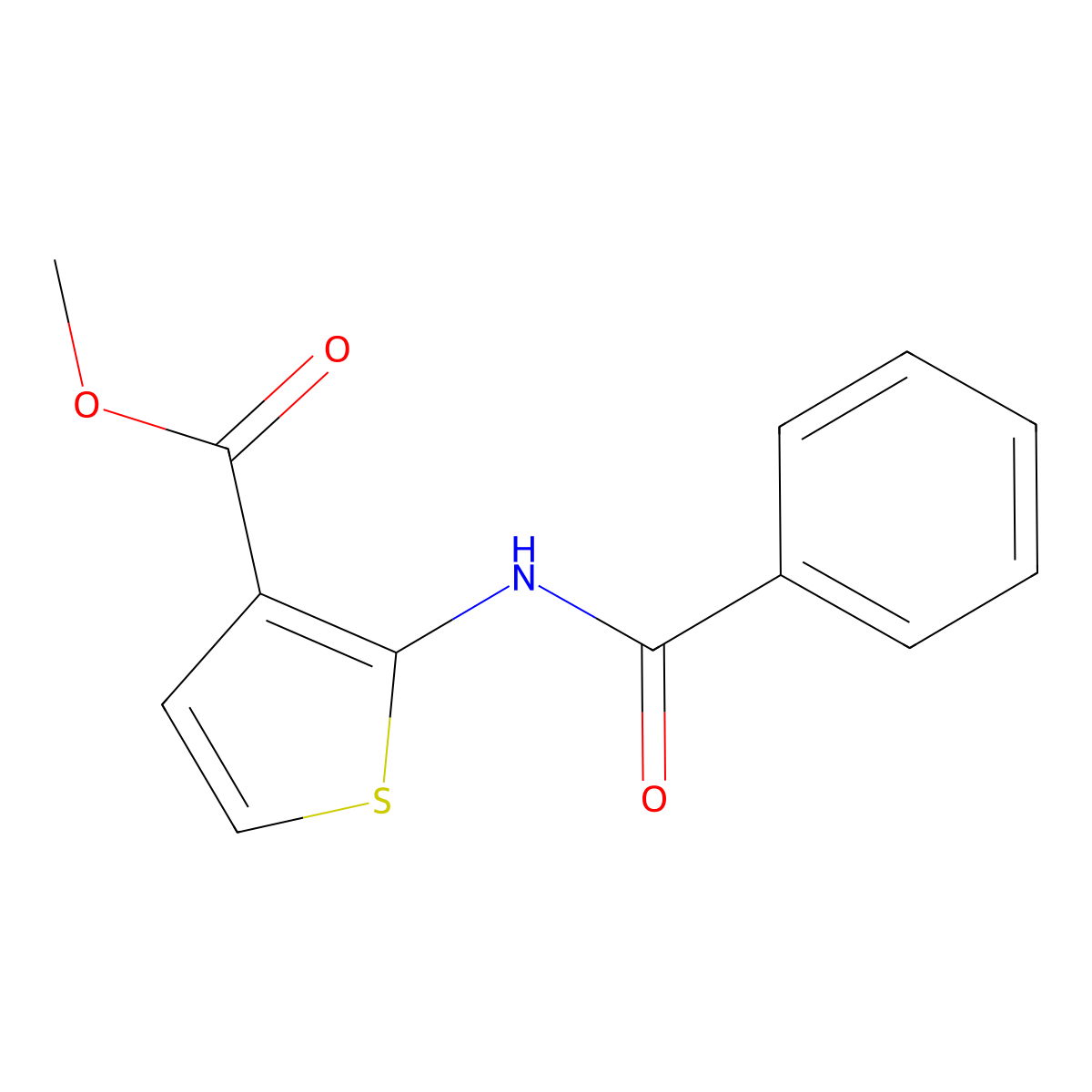 Methyl 2-benzamidothiophene-3-carboxylate molecular structure, CAS 678138-88-0