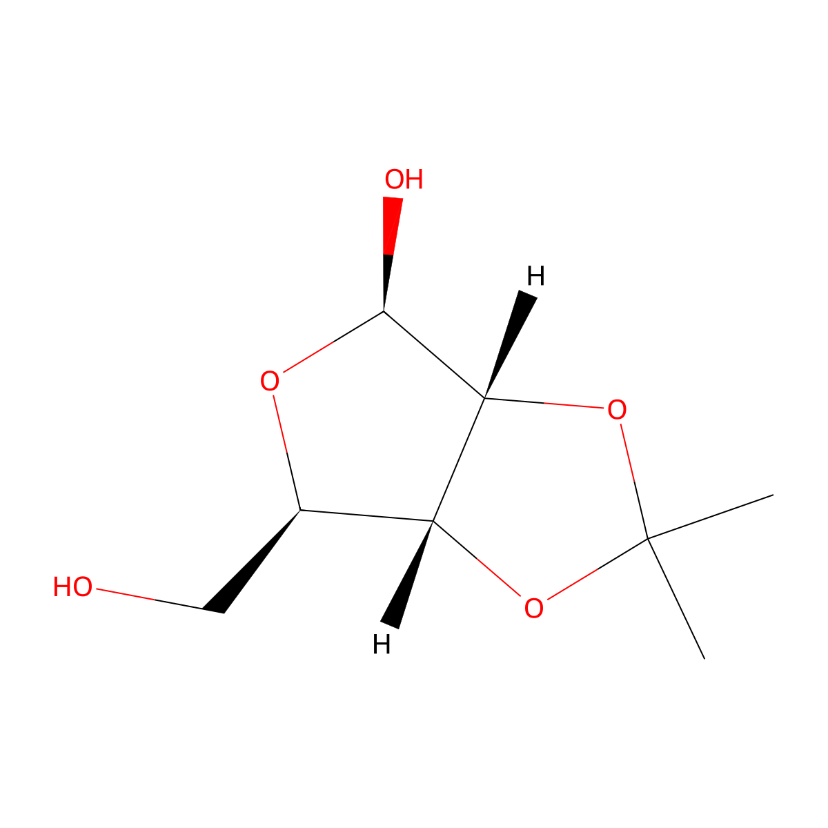 b-D-Ribofuranose, 2,3-O-(1-methylethylidene)- molecular structure, CAS 67814-68-0