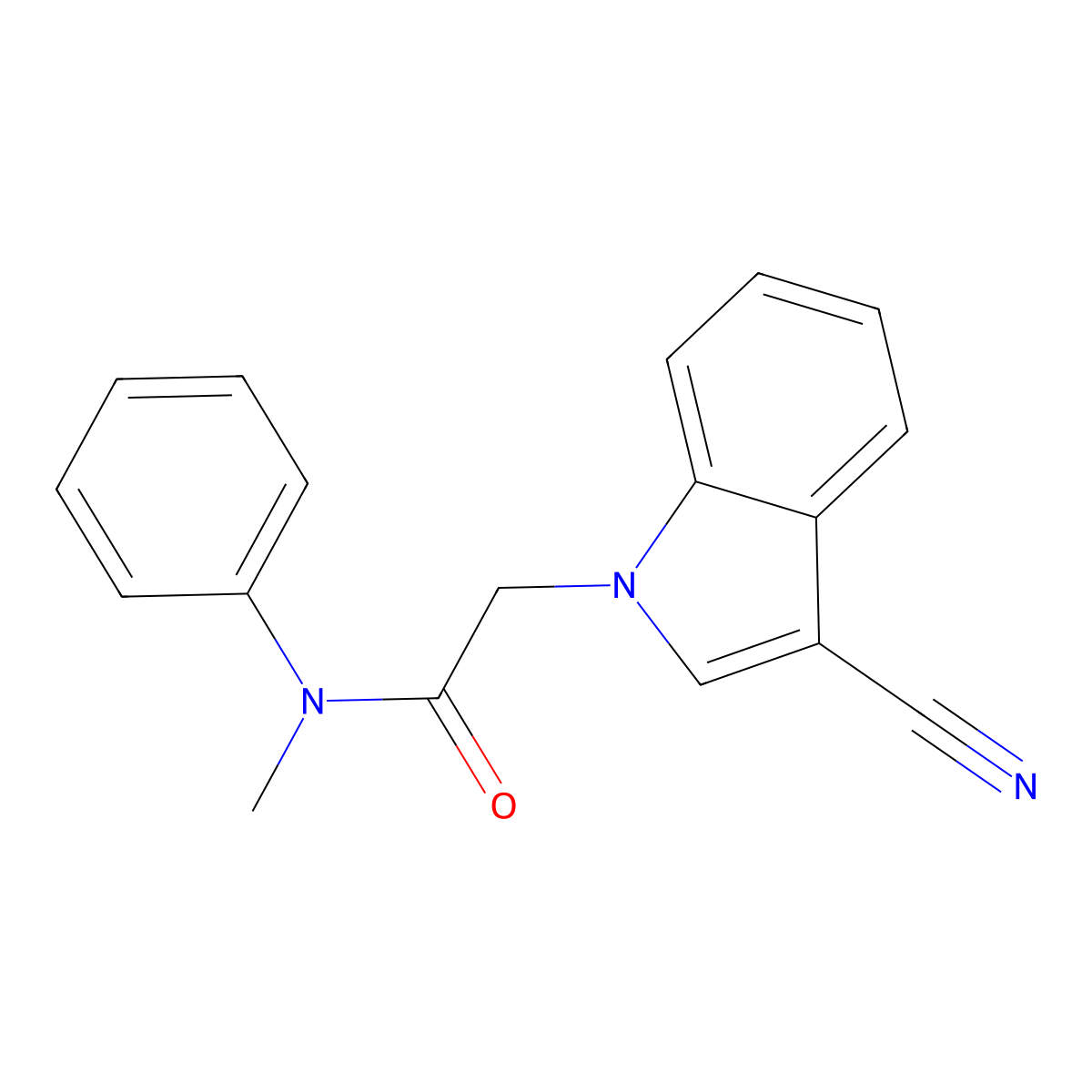 2-(3-cyanoindol-1-yl)-N-methyl-N-phenylacetamide molecular structure, CAS 678147-08-5