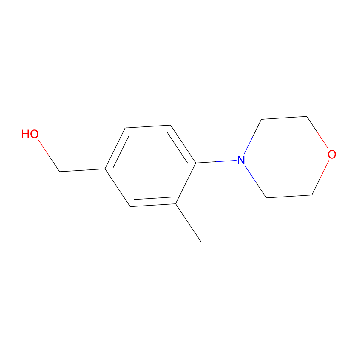 (3-Methyl-4-(morpholin-4-yl)phenyl)methanol molecular structure, CAS 678148-51-1