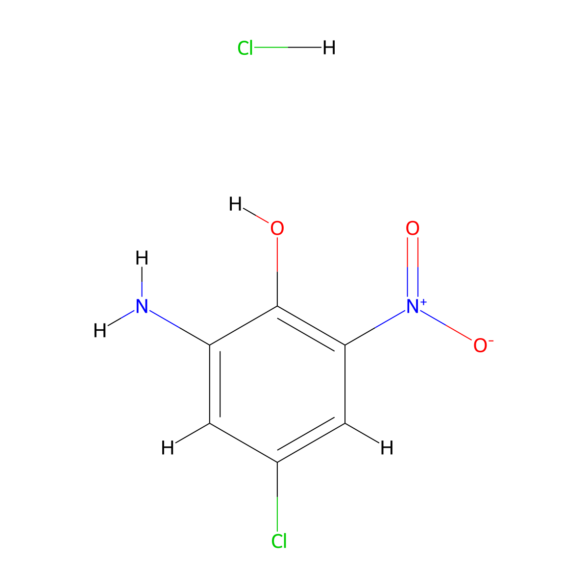 Phenol, 2-amino-4-chloro-6-nitro-, hydrochloride (1:1) molecular structure, CAS 67815-68-3