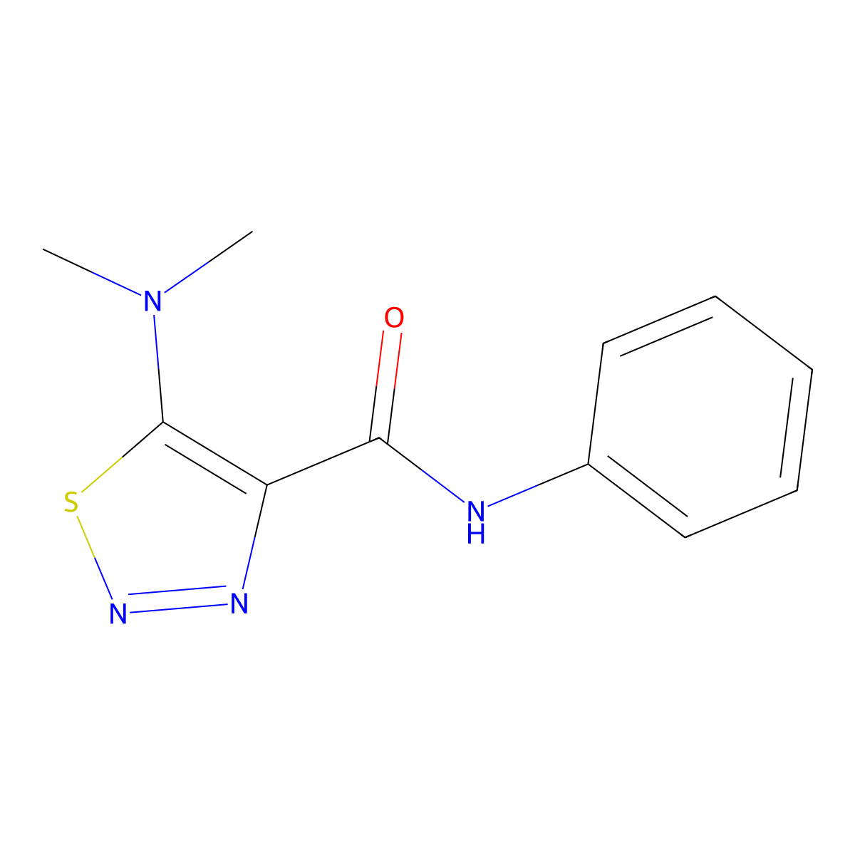 5-(dimethylamino)-N-phenyl-1,2,3-thiadiazole-4-carboxamide molecular structure, CAS 678150-92-0